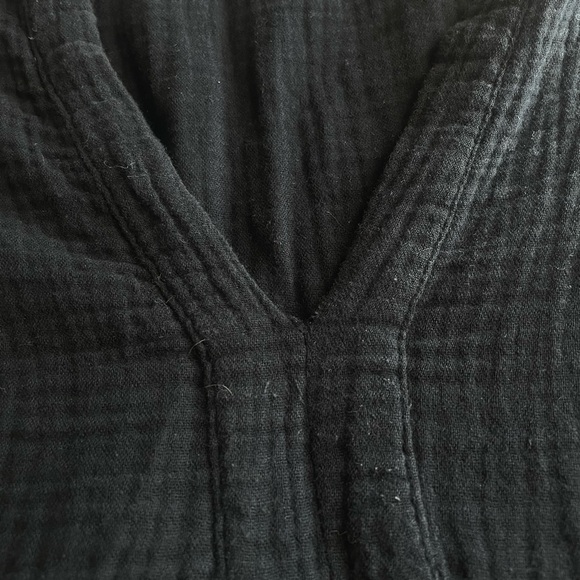 Monrow Easy Fit Black Cotton Popover Swing Dress Medium Neutral Capsule Wardrobe - Picture 10 of 10